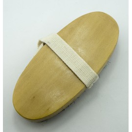 HAND® Large Oval Wooden Brush with Hand Strap Fabric for Home Upholstery, Clothing and Horse Grooming - Bristles 180 x 80 mm, 22 mm Long