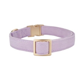 Petiry Soft Corduroy Fibric Dog Collar with High Grade Metal Buckle, for Medium Dogs.(Purple,Medium:12-19")