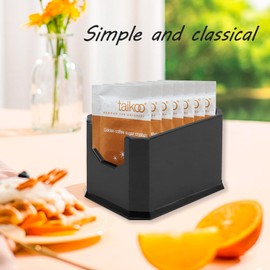 laffoonparts 8Pcs Sugar Packet Holders, Black Acrylic Plastic Sugar Bag Boxes for Restaurant, Caddy Tea Bag Sweetener Packets Storage Container Box for Coffee Bar, Kitchen, Table