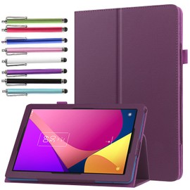 elitegadget Case for TCL Tab 8 LE 8.0 inch (2023 Release, Model: 9137W) - Slim Lightweight Folio Stand Cover PU Leather Case Cover + 1 Stylus (Purple)