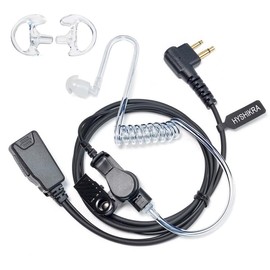 HYSHIKRA Earpiece Compatible for Motorola DP1400 CP040 GP300 GP88 Walkie Talkie Radio, Ear Piece with Mic and PTT for Security Bodyguard (1, Transparent tube with earplugs)