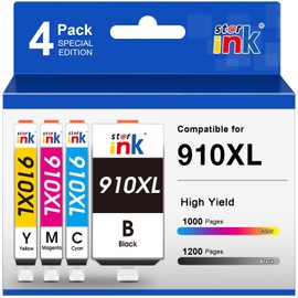 Compatible 910xl Ink Cartridges Replacement for HP 910xl Ink Cartridges Combo Pack Work for HP OfficeJet 8010 8015 8022 Pro 8025e 8020 8025 8028 8030 8035 Printer (910 XL Ink,4 Pack