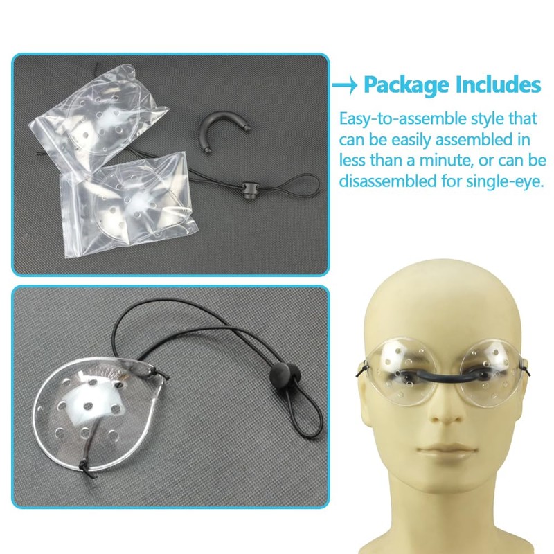 EDWERD Clear Eyes Protect Shield Glasses, Eyes Post-Op Cover Breathable