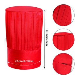 Keymall Hibachi Chef Hat Teppanyaki Tall Chef Cap with Hachimaki Headband Tie Apron for Hibachi Party Chef Costume