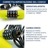 URBAN UR446 Antifurto Casco Moto Lucchetto con Codice Cavo Blocco
