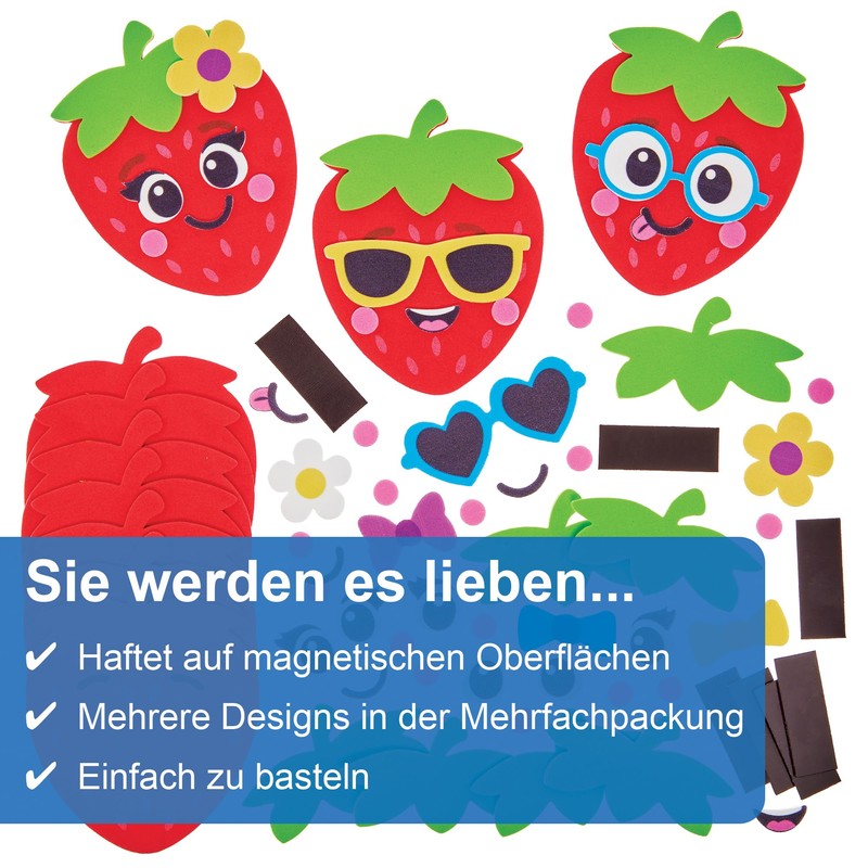 Baker Ross FN175 Strawberry Mix & Match Magnet Sets -