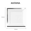 MATANA - 20 Square Plastic Small Dinner Party Plates, Silver