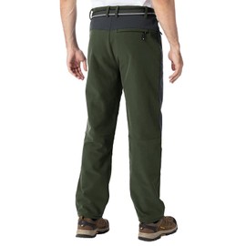 TBMPOY Men's Snow Pants Waterproof Winter Ski Fleece Lined Softshell Snowboard Warm Outdoor Hiking Army Green 36