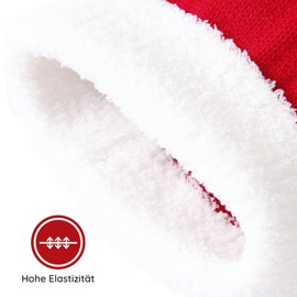 PONCEAU Christmas Hat for Baby Santa Hat Toddler Red Warm Knitted Santa Claus for Children Santa Hat for Family Christmas for 0-4 Years Old Unisex Babies