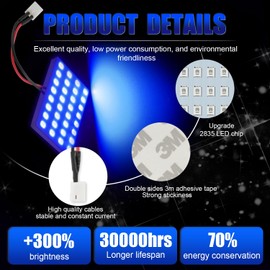LivTee LED Interior Car Lights Accessories with 194 168 T10 / DE3175 / BA9S / 6418/211-2 578 Festoon Replacement Lighting for Cars Trucks Camper, Led Interior Lights Map Trunk Dome Lights, Blue