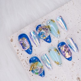 Summer in a Nail under the sea Aqua Ball Nail Tip - Almond Egg / 썸머인어네일 under the sea 아쿠아볼 네일팁 - 아몬드에그