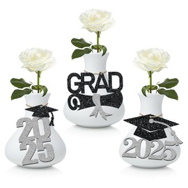 24 Pcs 2025 Graduation Tags for Graduation Decorations, Class of 2025 Centerpieces- Grad Gift Tags for Grad Table Decor (Silver)