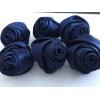 Unbranded Rose Shaped Lapel Stud Pin - Navy Blue Silky
