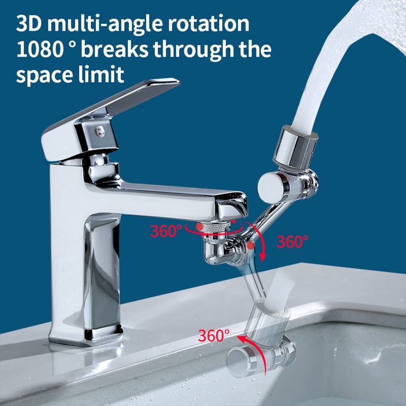 1080° Rotating Filter Faucet Extender,PP Cotton Filter Faucet, Universal Splash