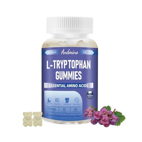 L-Tryptophan Gummies 500 mg, with Trehalose, for Natural Relaxation &