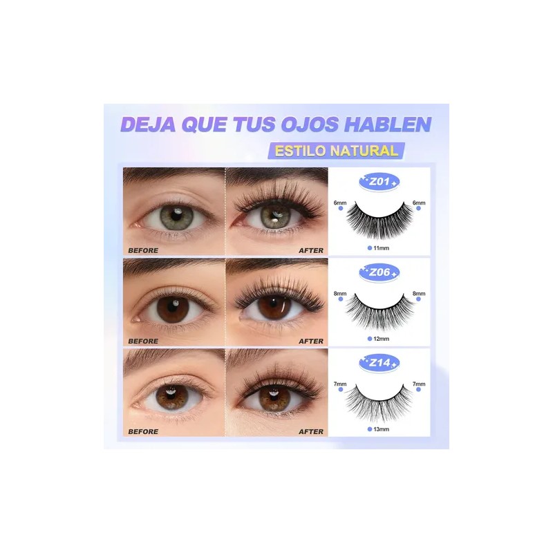 Sace Lady Pestañas Postizas Autoadhesivas Largas Naturales