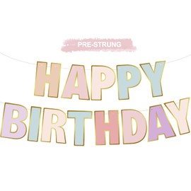 RICHHHA Glitter Light Rainbow Happy Birthday Banner Birthday Backdrop Sign Party Supplies Decorations for Women Men Boys Girls,NO-DIY