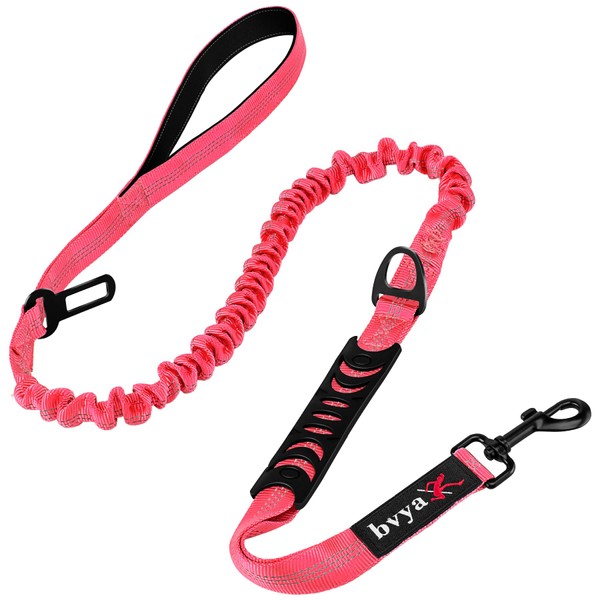 bvya 5.2-6 Ft Reflective Strong Bungee Dog Leash Retractable Shock