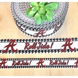 Unbranded 7/8 & 1.5" (1 YD) Alabama Crimson Tide Grosgrain Ribbon Roll Tide - 7/8"