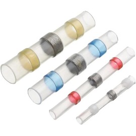 Comforty 50pcs Red 26-10AWG Waterproof Insulated Crimp Impact Heat Shrink Connectors 3:1 Shrink Ratio for Electronics Industry