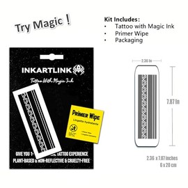 INKARTLINK Tattoo Tech, 2 Hojas Tatuaje Semi Permanente Grande, Tatuajes Temporales De Diseño De Arte Para Adultos, Dura 1-2 Semanas, Impermeable, Asp