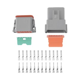 eMagTech 1 Set DT04-12P DT06-12S 12-Pin Waterproof Car Connector Kit IP67 Certified 14AWG 13A Male and Female for Robust Applications