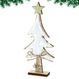 CHEERYMAGIC Wooden Christmas Decorations, Wood Christmas Table Ornament Christmas Tree Table Decoration Xmas Centerpiece Tabletop Sign for Holiday Xmas Party Home Decor A7SDSBJ