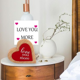 Wooden Card Holder Stand for Best Friend Christmas Gifts for Girlfriend Boyfriend Love You More Postcard Holder for Wife Husband Anniversary Wedding Gifts for Mum Dad Birthday Gifts for Daughter Son