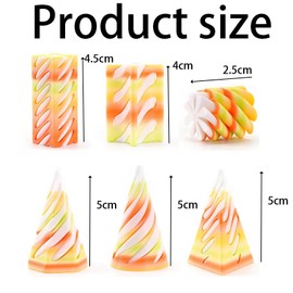 6 PCS Spiral Cone Fidget Toy, 3D Printed Spiral Fidget Toy, Impossible Cone Fidget Toys Set with 6 Unique Shapes, Stress Relief Desk Decorations for Kids and Adults