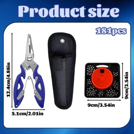 180 Pcs Split Shot Fishing Weights Set, 7 Size Fishing Weights Carp Fishing Tackle With Pliers And Pliers Storage Bag, For Freshwater Saltwater Angling Sinkers