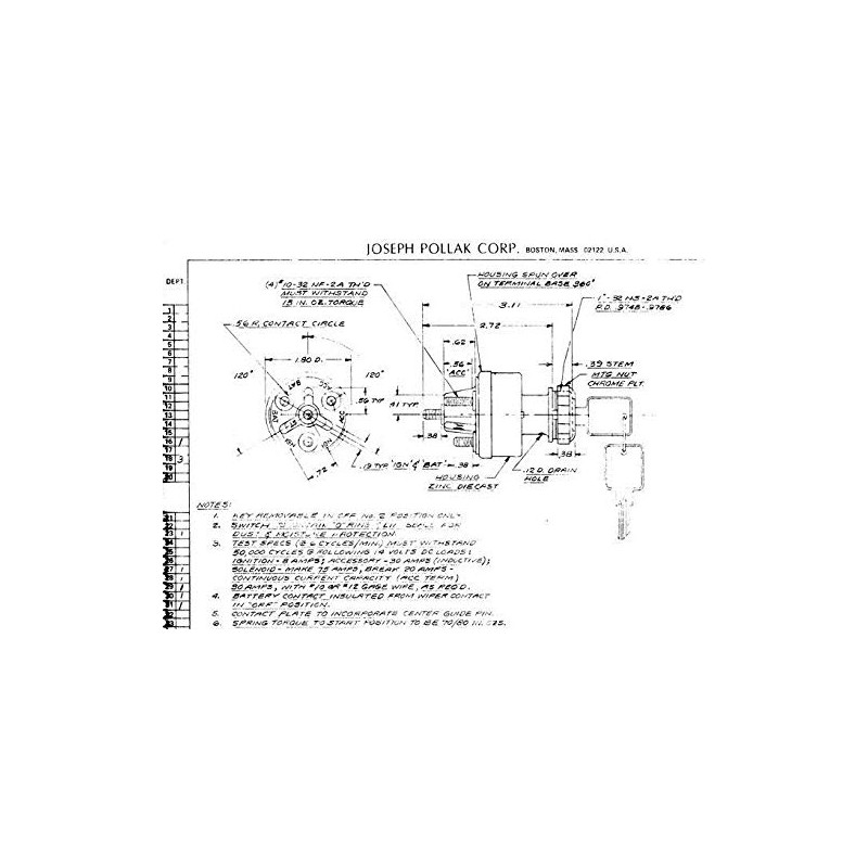 Pollak 31-180P Ignition Switch