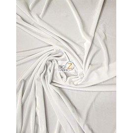 Big Z Fabric Stretch Velvet Velour Spandex 360 Grams Costume Fabric by The Yard DIY Dress Fashion Accessories Decor Apparel (Snow White)