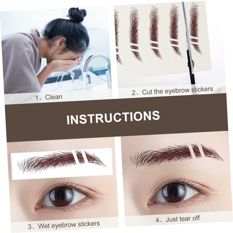 Ipetboom 6pcs Brow Stencil Set Eyebrow Imitation No Glue Needed