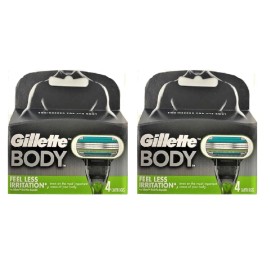 Gillette Body Razor Refill Cartridges, Less Irritation, 8 Cartridges