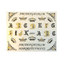 Generic 3D English Alphabet Crown Rhinestone Nail Sticker Decal Jh051 Jh051 Nail Wraps Stickers Manicure Supplies for Women Nails Full Long Lasting Easy Apply and Remove