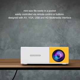 Mini Projector, HD 1080P TFT LCD Portable Video Projector with AV VGA HD USB Remote Control, Home Theater Projector Video Smart Pocket Small Phone Projector