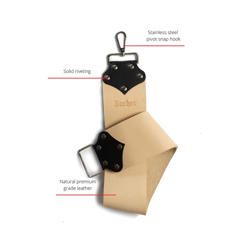 BACHER Premium Leather Strop Wide for Sharpening Razor Set with