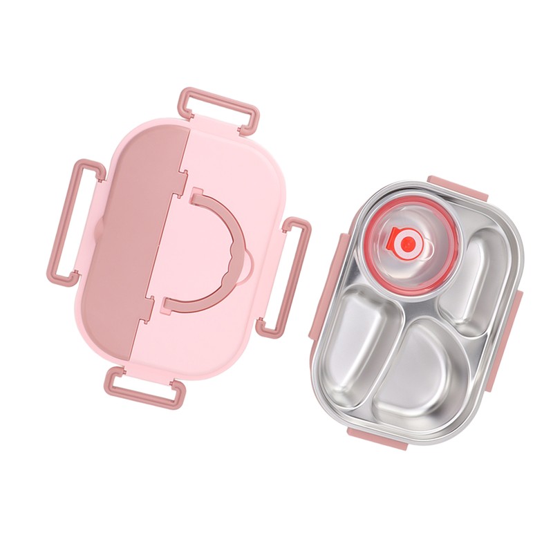 Stainless Steel Insulated Lunch Box 4 Grid Corrosion Prevention Rustproof