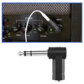 EMSea Stereo Audio Adapter Right Angle 6.35 mm 3 Pole TRS Male to 3.5 mm Female Converter for Headphones Headsets Electric Piano Guitar Mixer Pack of 5