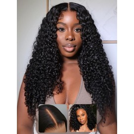 Nadula Bye Bye Knots Glueless Jerry Curly Wig 7x5 Pre Cut Lace Front Wigs Human Hair with Baby Hair Pre Plucked Pre Bleached Ready to Wear Pre Everything Glueless Wig 150% Density 16inch