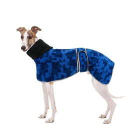 Winter Fleece Jumper for Whippet Greyhound Warm Fleece Lining and Adjustable Bands Blue