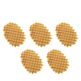 JCBIZ 5PCS Simulation Embossed Cookies Gift Shop Window Display Simulation Food Toys Plastic Mold Cookie Model Waffle Lattice Cookies for Bakery Display Home Decoration Kitchen Decoration
