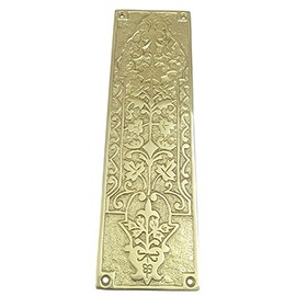 Adonai Hardware 10 Inch "Nezib" Decorative Brass Push Plate (Polished Lacquered)