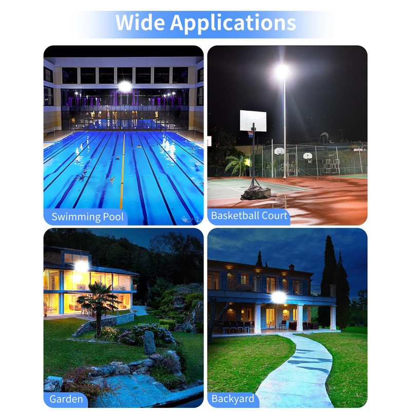 120W LED Flood Light Outdoor with Plug, 14400Lm Super Brighter