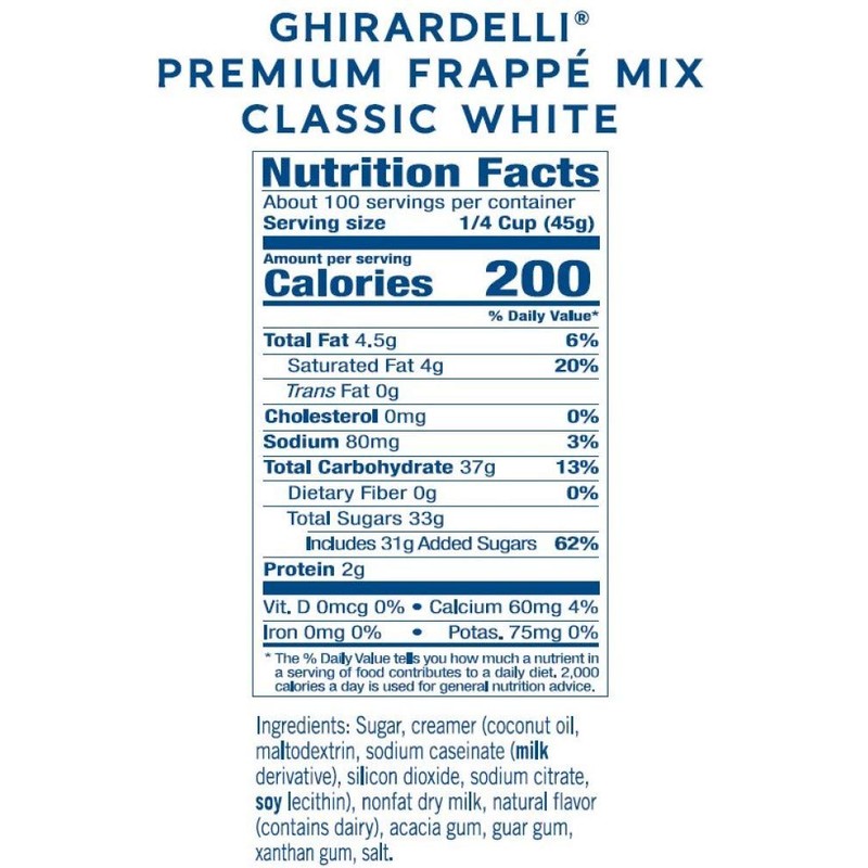 Ghirardelli Frappe Mix, Classic White, 10-Pound Box