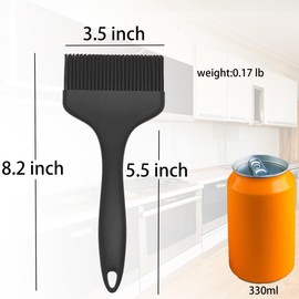 Minchsrin 2 Pcs Of Silicone Basting Brushes Heat Resistant Pastry Brush Oil brush BBQ Grill Brush Set One-Piece Design, Suitable For Barbecue Oven Teppanyaki Kitchen Cooking Easy Clean Black