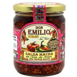 Don Emilio Hot Chili Crisp Sauce, Gourmet Chili Oil Red Pepper Crushed Salsa,