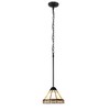 Chloe Lighting Belle Mission-Style 1 Light Blackish-Bronze Finish Mini Pendant