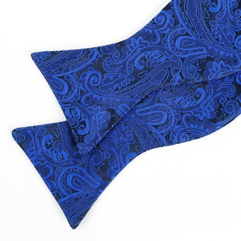 Alizeal Mens 2pcs Paisley Jacquard Self-Tie Bow Tie Pocket Square