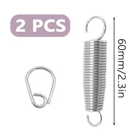 Joyangy 2pcs Metal Bass Drum Pedal Spring, Standard Replacement Kick Pedal Springs, Bass Drum Beater Spring, Galvanized Finish Kick Drum Pedal Spring, Percussion Instrument Hardware Parts